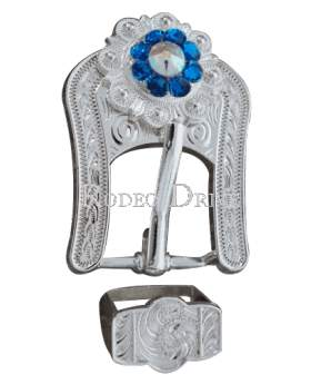 Bright Silver Capri & AB Bright Silver European Crystal Buckle Keeper Set BSBACAAB