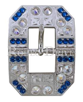 Bright Silver Capri & AB Bright Silver European Crystal Square Cart Buckle BSSQCAAB