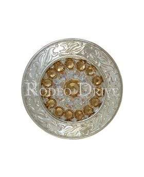 Bright Silver Champagne & AB Bright Silver 1.5" Disc European Crystal Concho BSLDCHAB