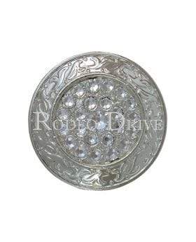 Bright Silver Clear Bright Silver 1.5" Disc European Crystal Concho BSLDCL