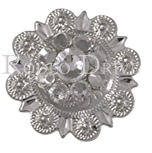Bright Silver Clear Bright Silver 1" European Crystal Concho BSSMCL