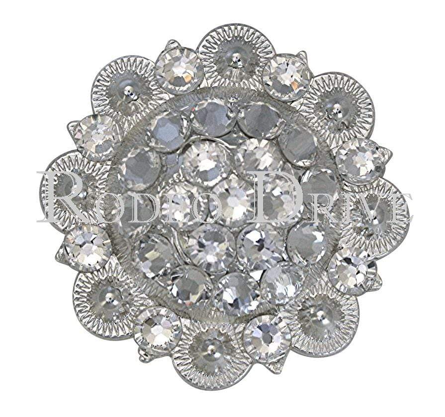 Bright Silver Clear Bright Silver 2" European Crystal Concho BSXLCl