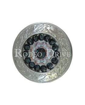 Bright Silver Jet & AB Bright Silver 1.5" Disc European Crystal Concho BSLDJTAB