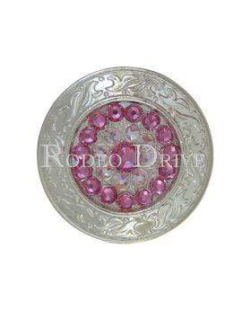 Bright Silver Pink & AB Bright Silver 1.5" Disc European Crystal Concho BSLDPIAB