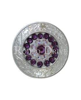 Bright Silver Purple & AB Bright Silver 1.5" Disc European Crystal Concho BSLDAMAB