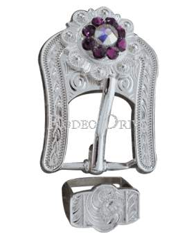 Bright Silver Purple & AB Bright Silver European Crystal Buckle Keeper Set BSBAAMAB