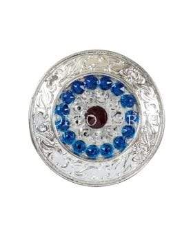 Bright Silver Red White & Blue Bright Silver 1.5" Disc European Crystal Concho BSLDRUCLCA