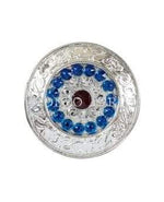 Bright Silver Red White & Blue Bright Silver 1.5" Disc European Crystal Concho BSLDRUCLCA