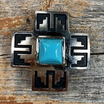 concho Southwest Antique Silver Turquoise 1.5" Concho W201L W201L
