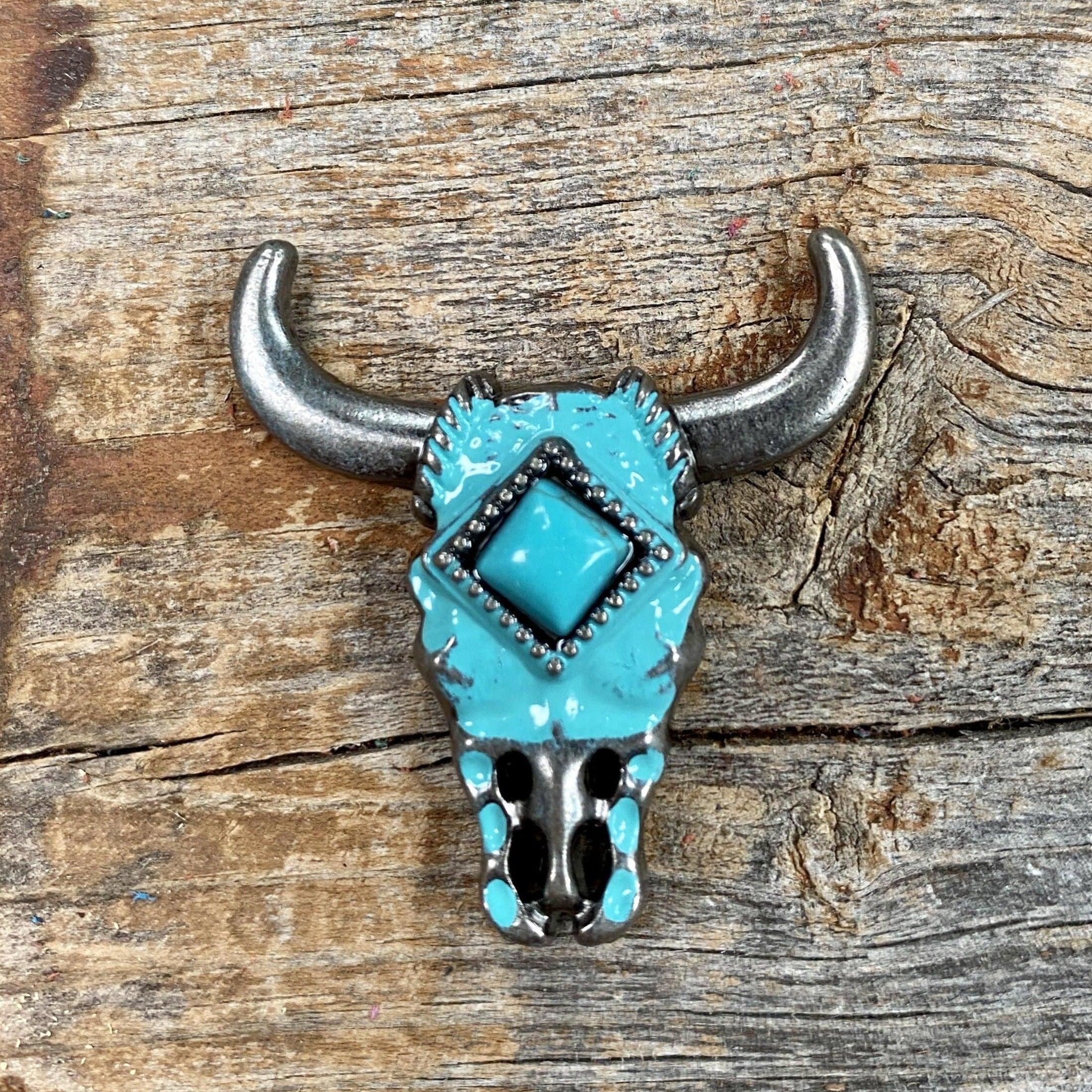 CONCHO Turquoise Steer Head Concho W202L W202L