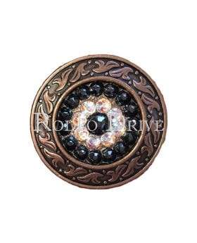 Copper AB & Jet Copper 1.5" Disc European Crystal Concho COLDABJT