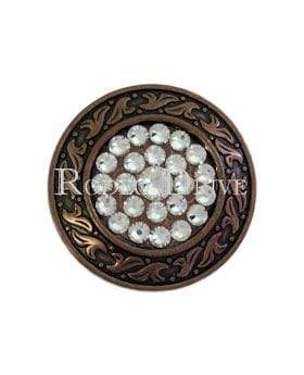 Copper Clear Copper 1.5" Disc European Crystal Concho COLDCL