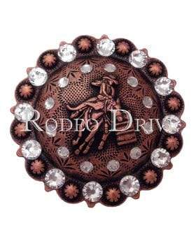 Copper Clear Copper Barrel Racer European Crystal Concho COBRCL