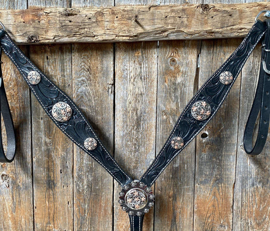 DESIGNER TACK Black Breastcollar #BC1059 BC1059