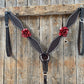 Designer Tack BREASTCOLLAR ONLY Dark Oil Buckstitch -Red Rose Browband Headstall & Breastcollar Tack Set #BBBC304 BC304