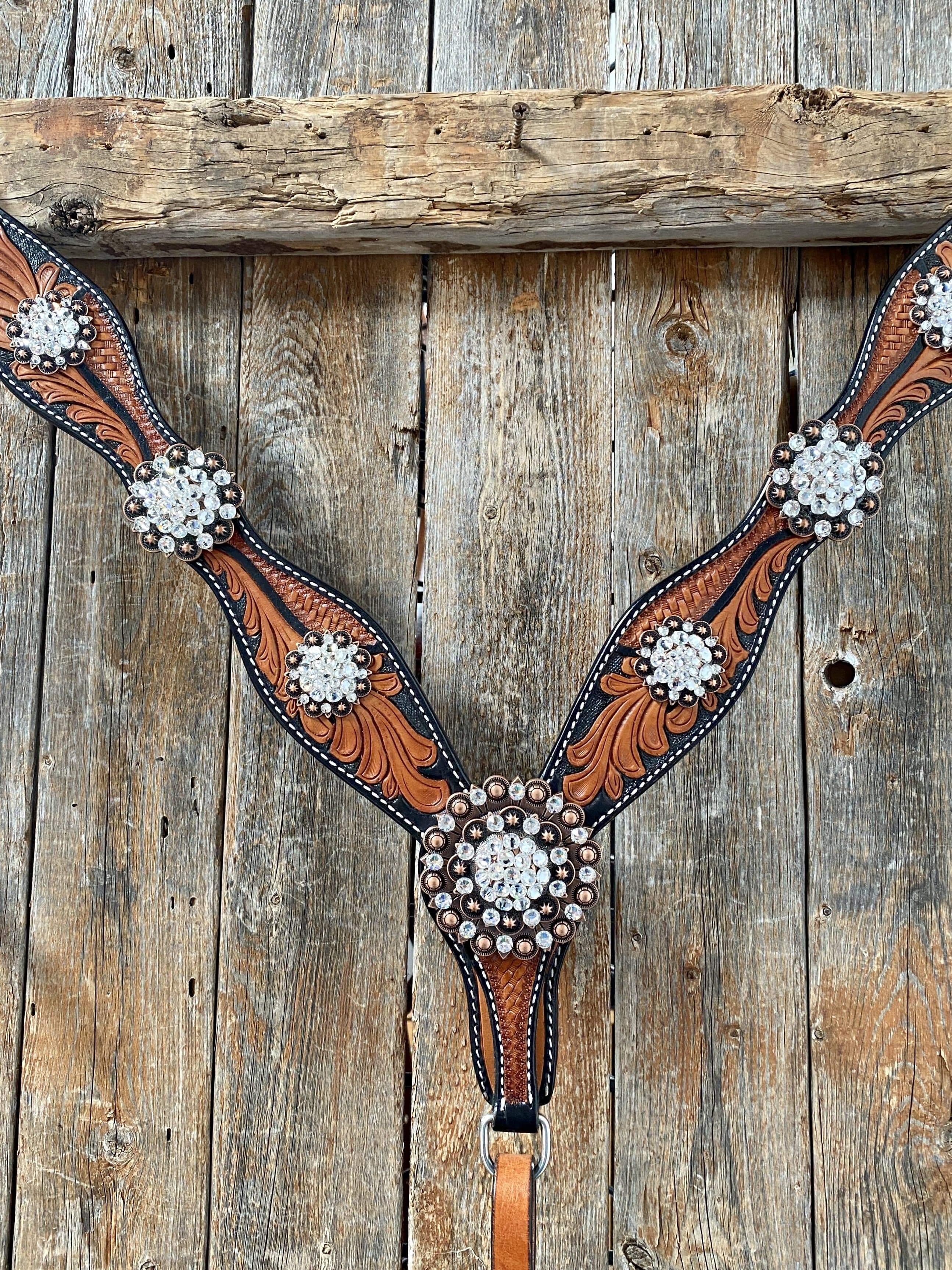 Designer Tack Breastcollar Only One Ear & Breastcollar -Two Tone OEBC424 BC424