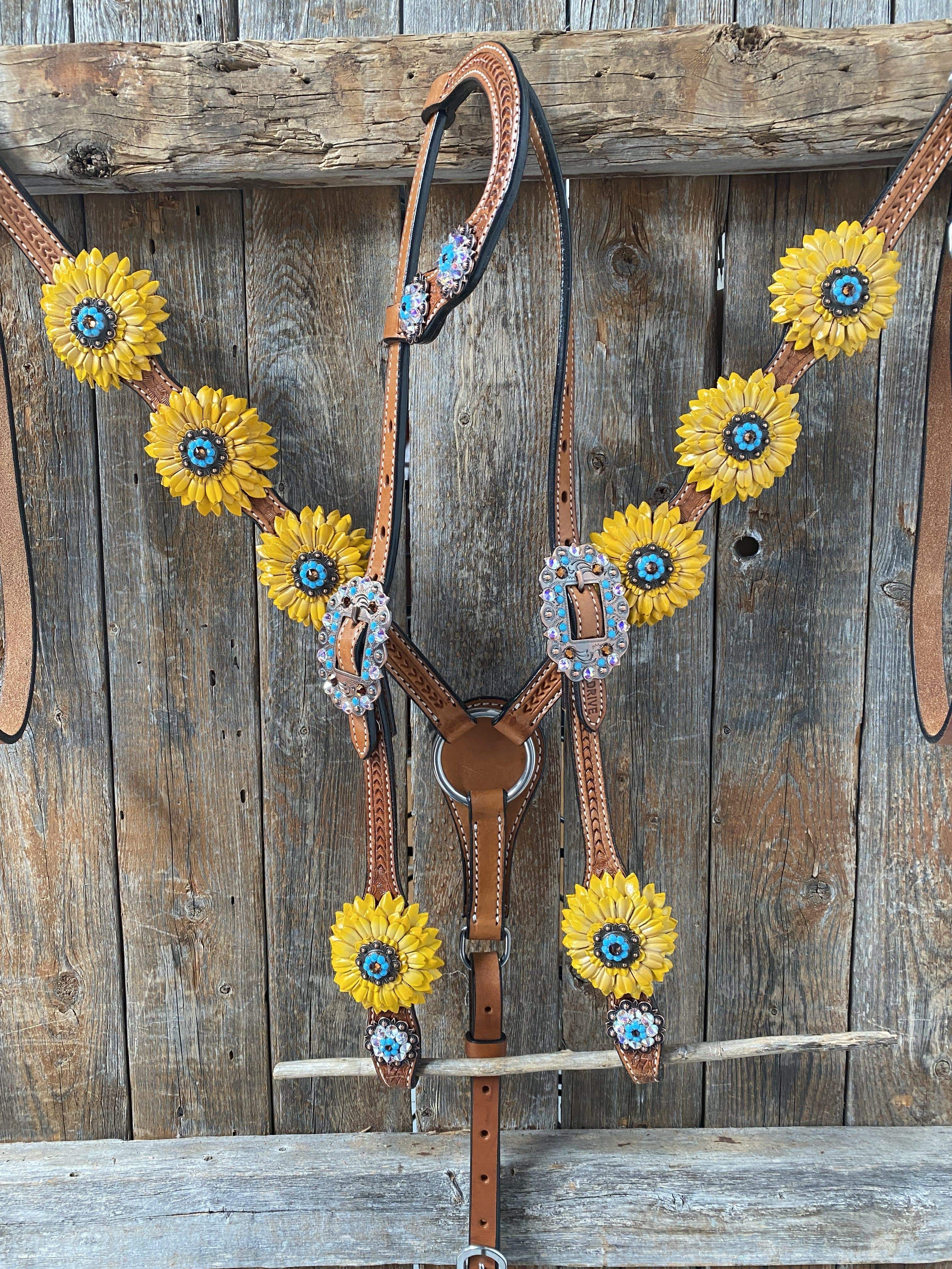 Designer Tack One Ear & Breastcollar One Ear & Breastcollar -Yellow Daisy OEBC422