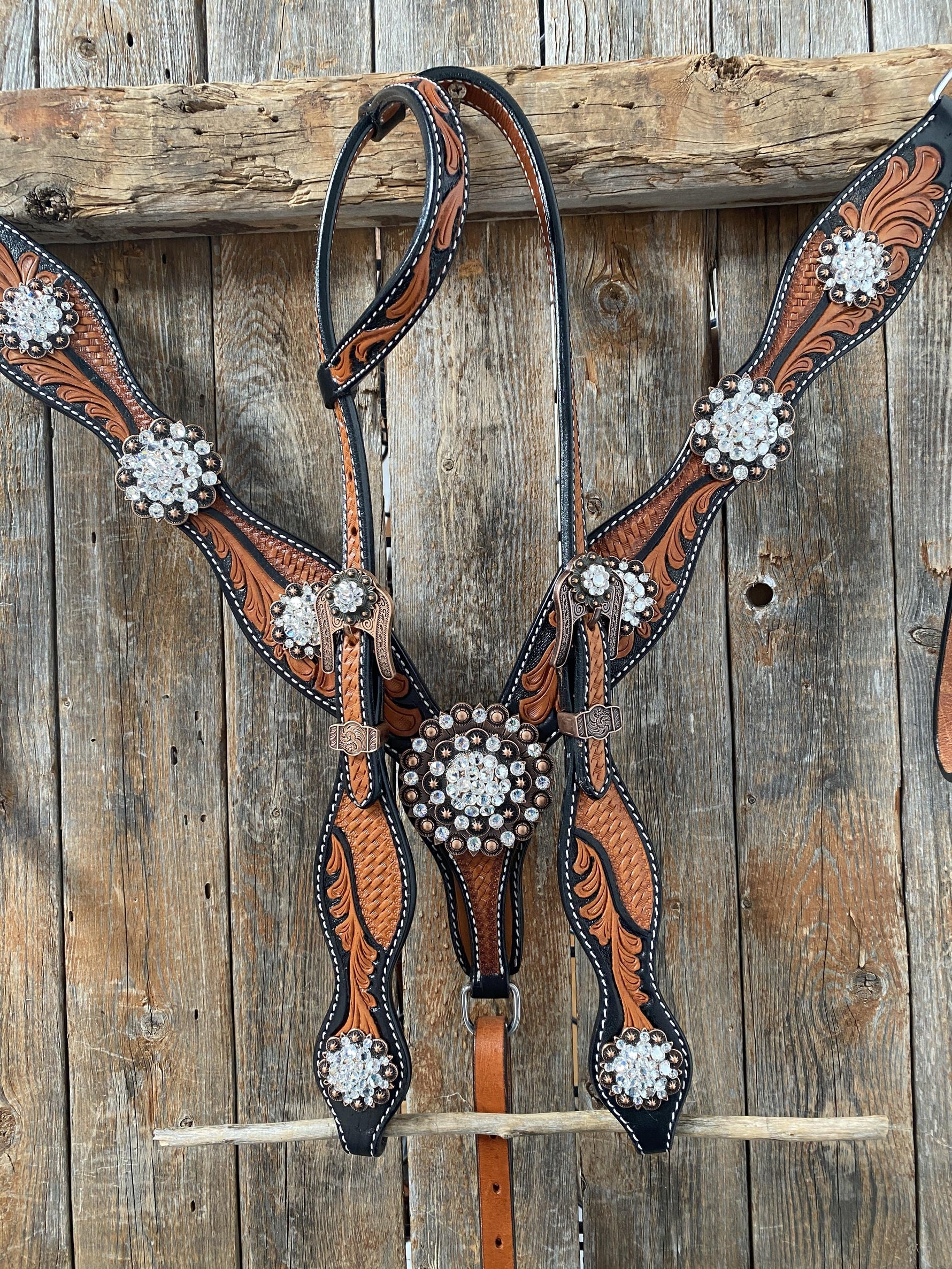 Designer Tack One Ear & Breastcollar -Two Tone OEBC424