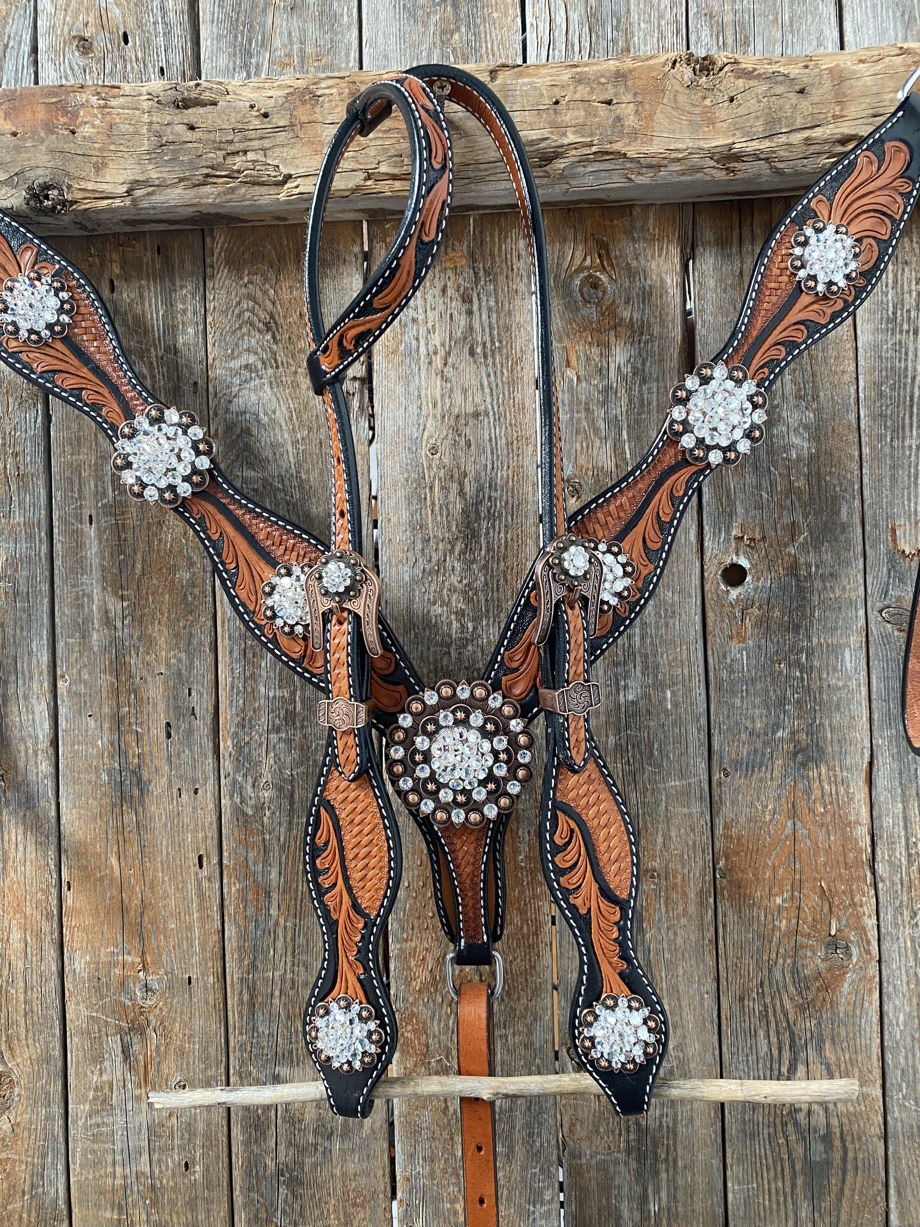 Designer Tack One Ear & Breastcollar -Two Tone OEBC424