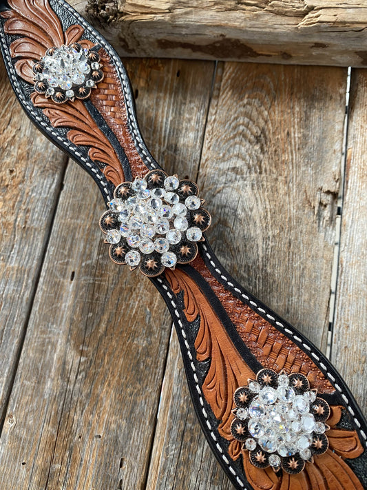 Designer Tack One Ear & Breastcollar -Two Tone OEBC424