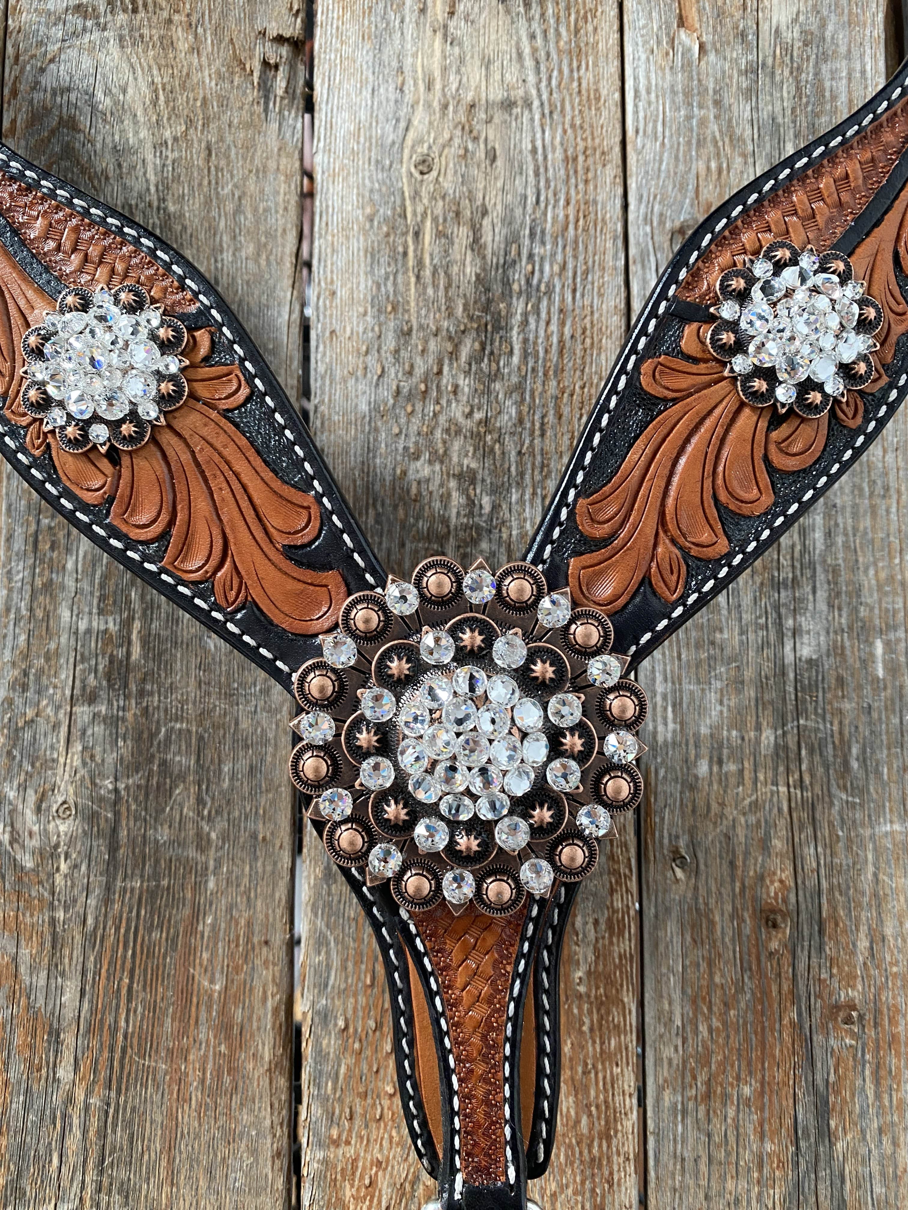 Designer Tack One Ear & Breastcollar -Two Tone OEBC424