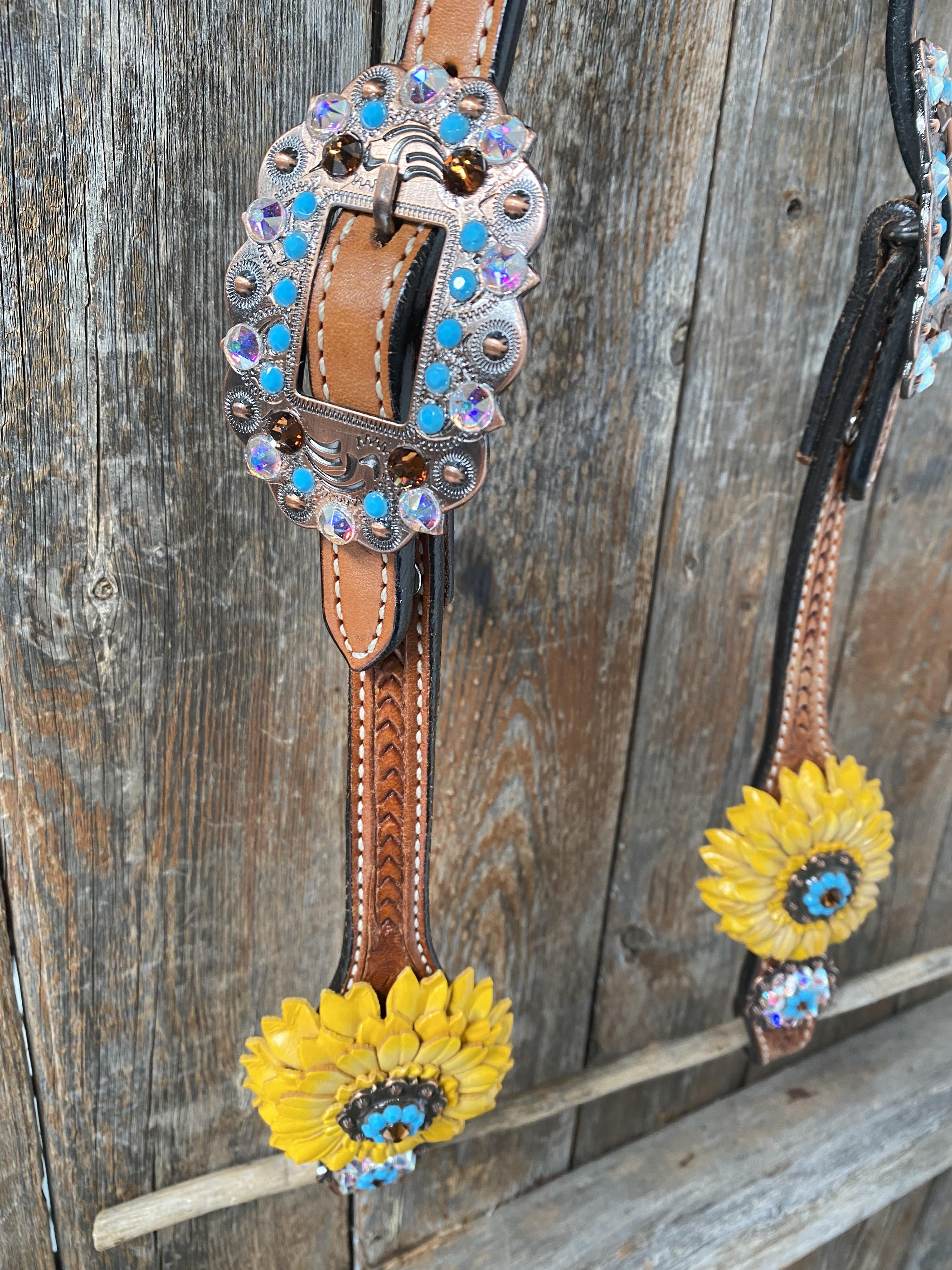 Designer Tack One Ear & Breastcollar -Yellow Daisy OEBC422
