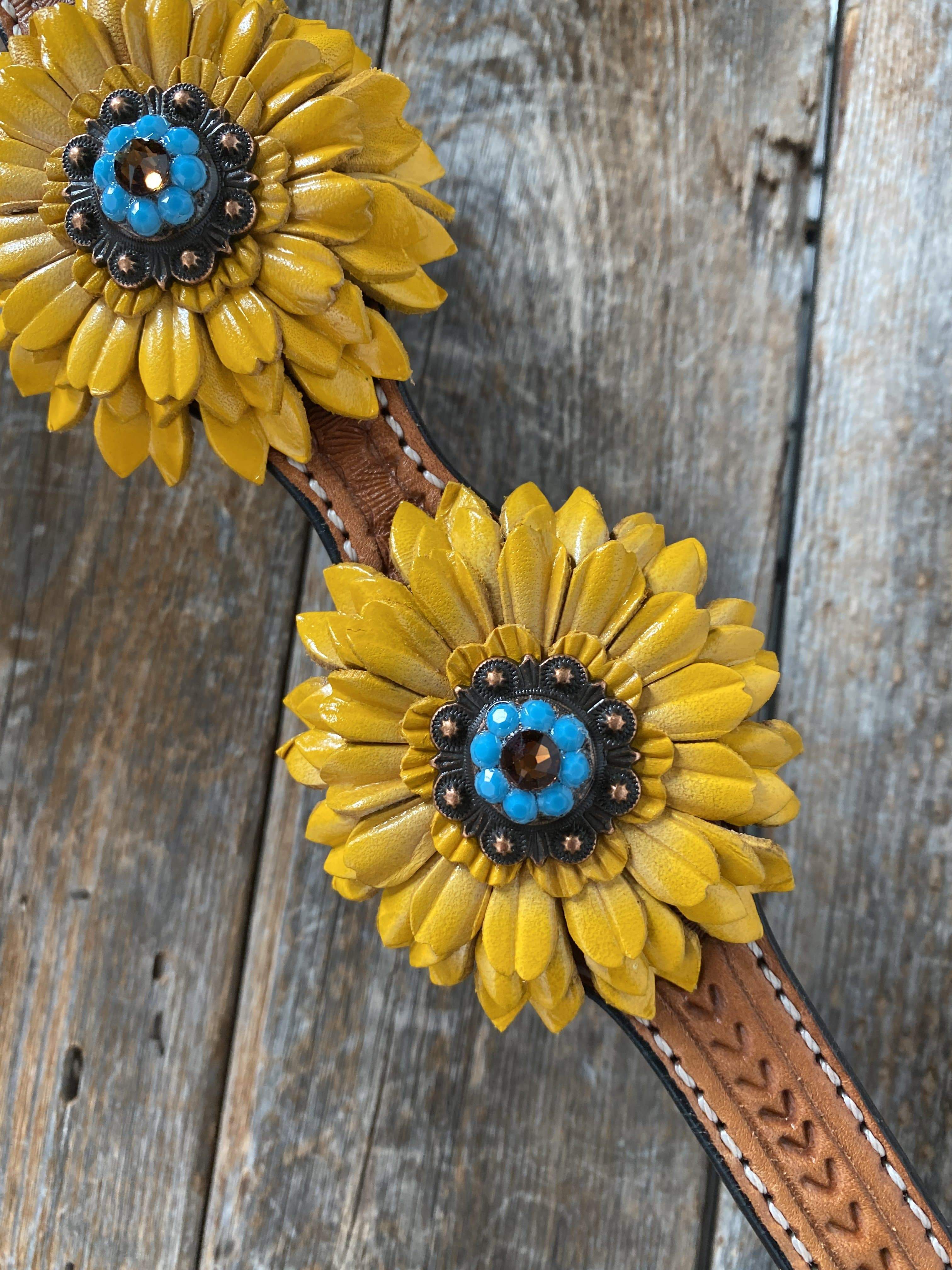 Designer Tack One Ear & Breastcollar -Yellow Daisy OEBC422