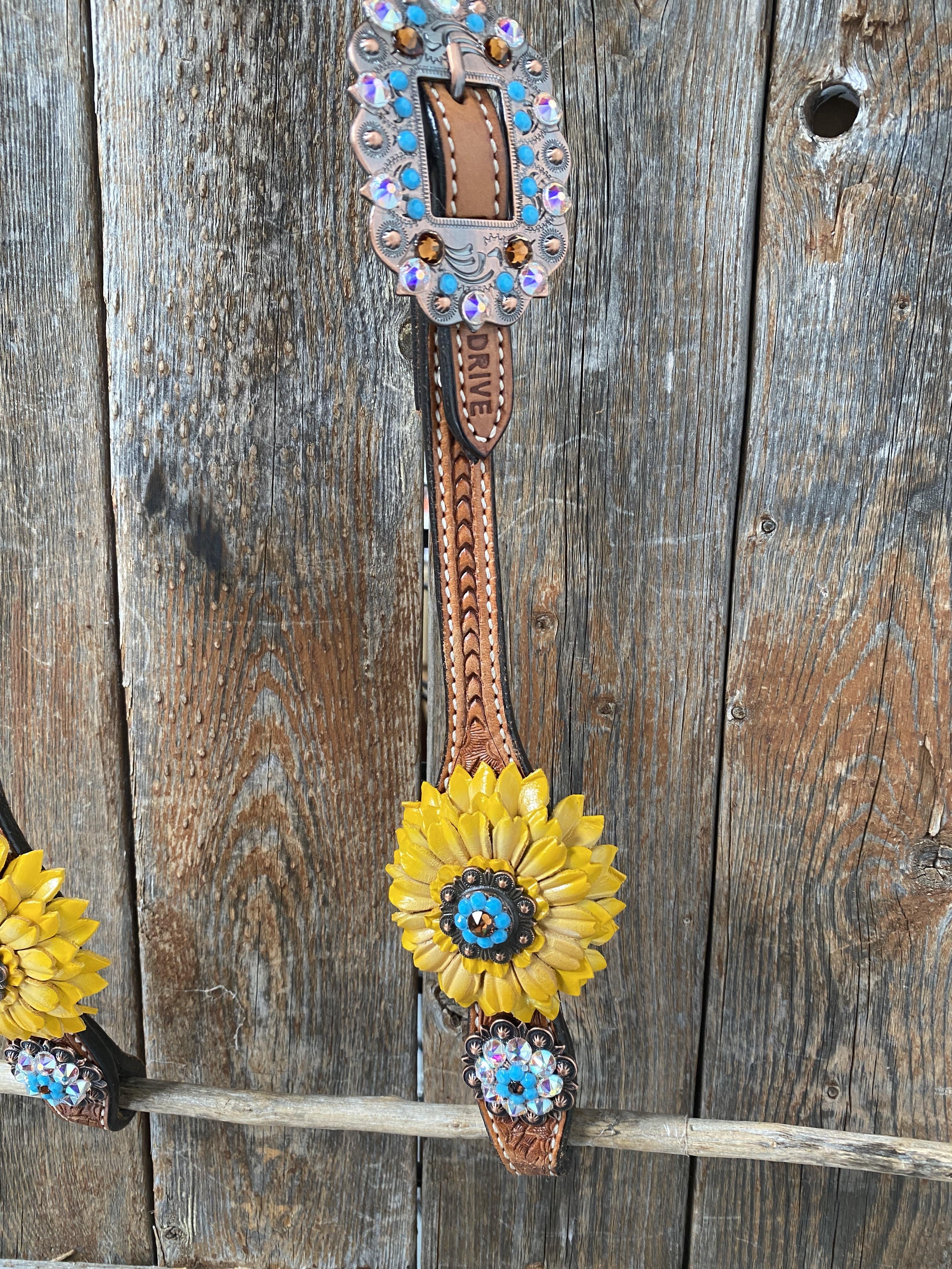 Designer Tack One Ear & Breastcollar -Yellow Daisy OEBC422