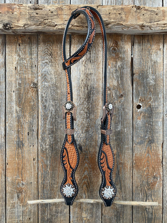 Designer Tack One Ear Only One Ear & Breastcollar -Two Tone OEBC424 OE424