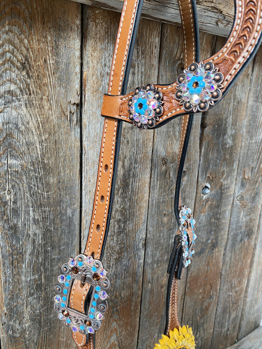 Designer Tack One Ear Only One Ear & Breastcollar -Yellow Daisy OEBC422