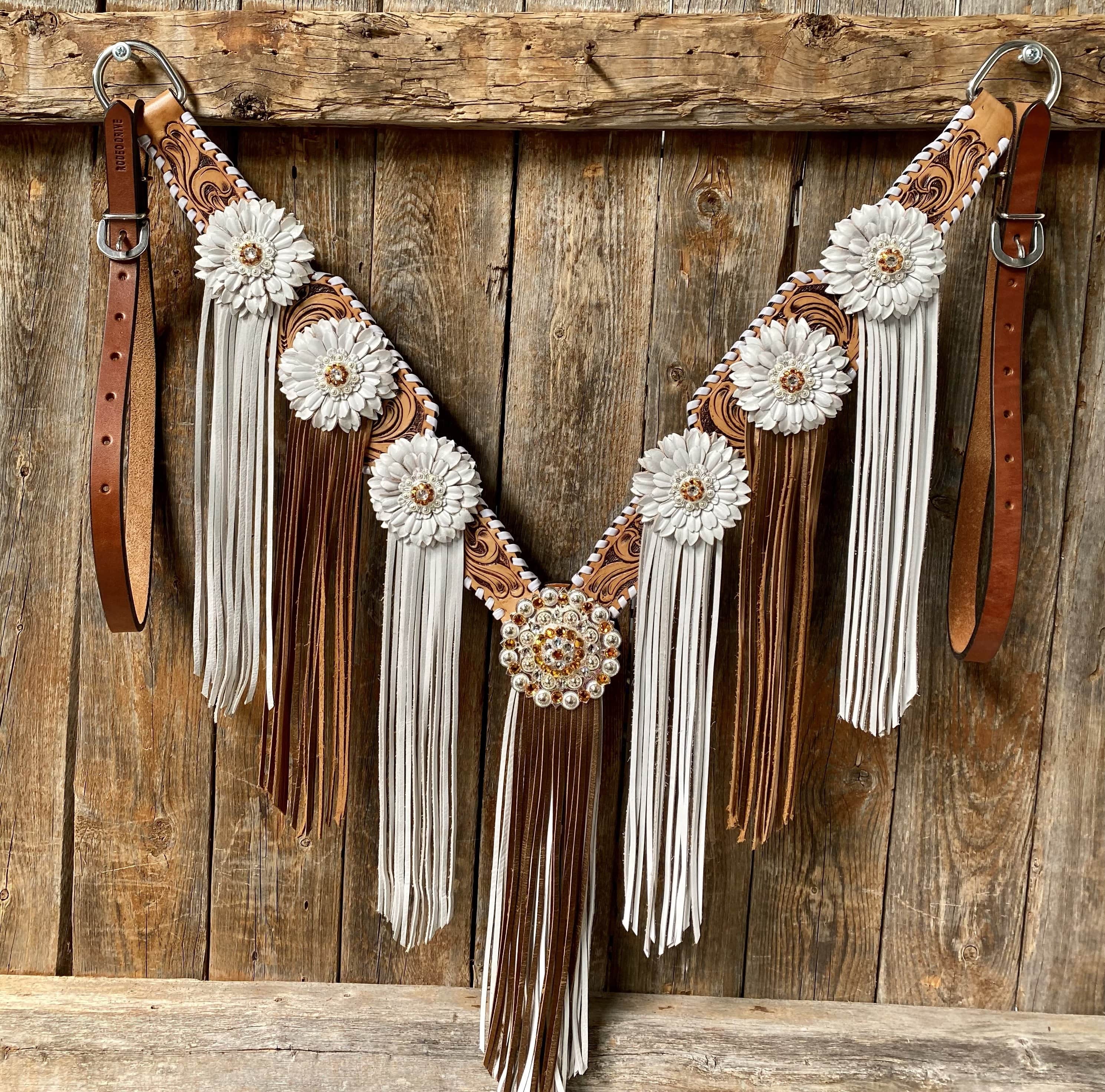 Designer Tack Whipstitch Breastcollar - Amber & Daisy #BC265 BC265