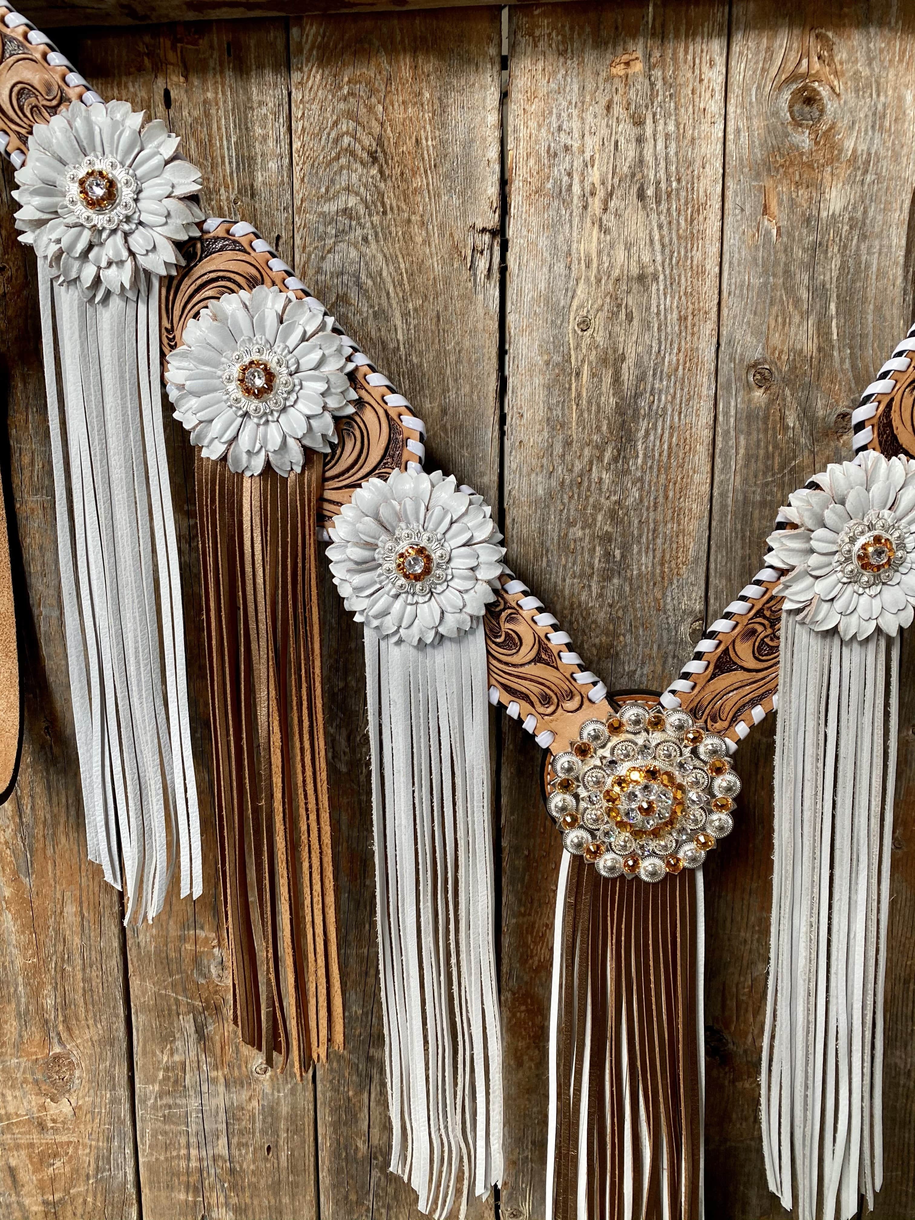 Designer Tack Whipstitch Breastcollar - Amber & Daisy #BC265 BC265