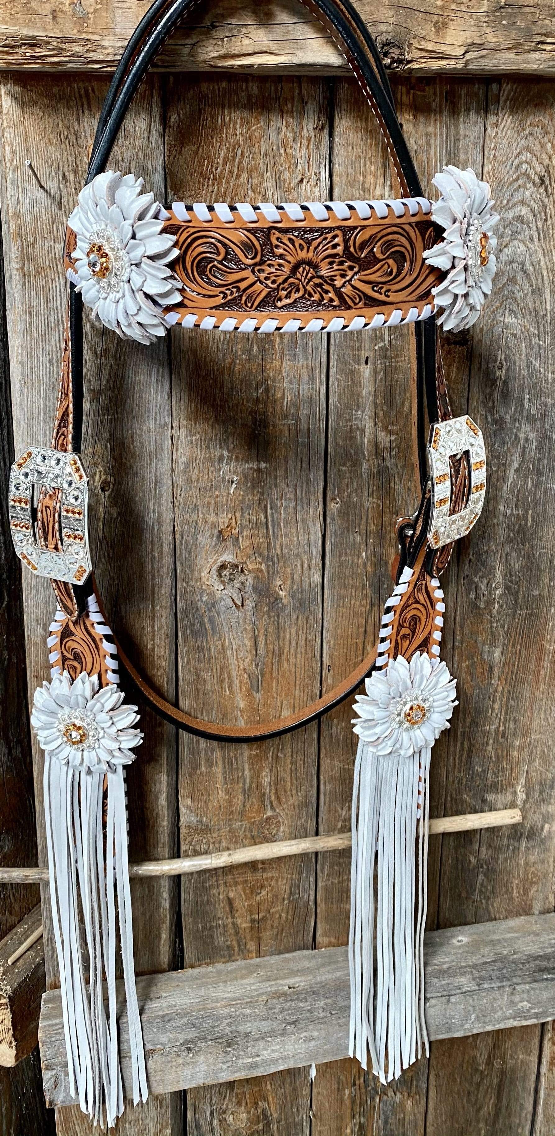 Designer Tack Whipstitch Headstall -Amber & Daisy #BB265 BB265