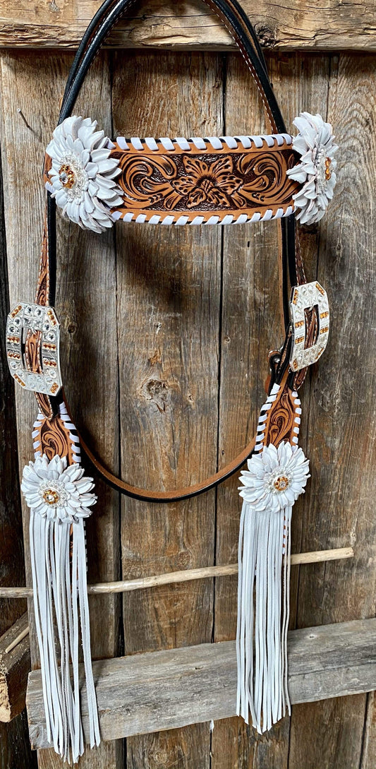 Designer Tack Whipstitch Headstall -Amber & Daisy #BB265 BB265