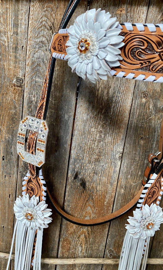 Designer Tack Whipstitch Headstall -Amber & Daisy #BB265 BB265