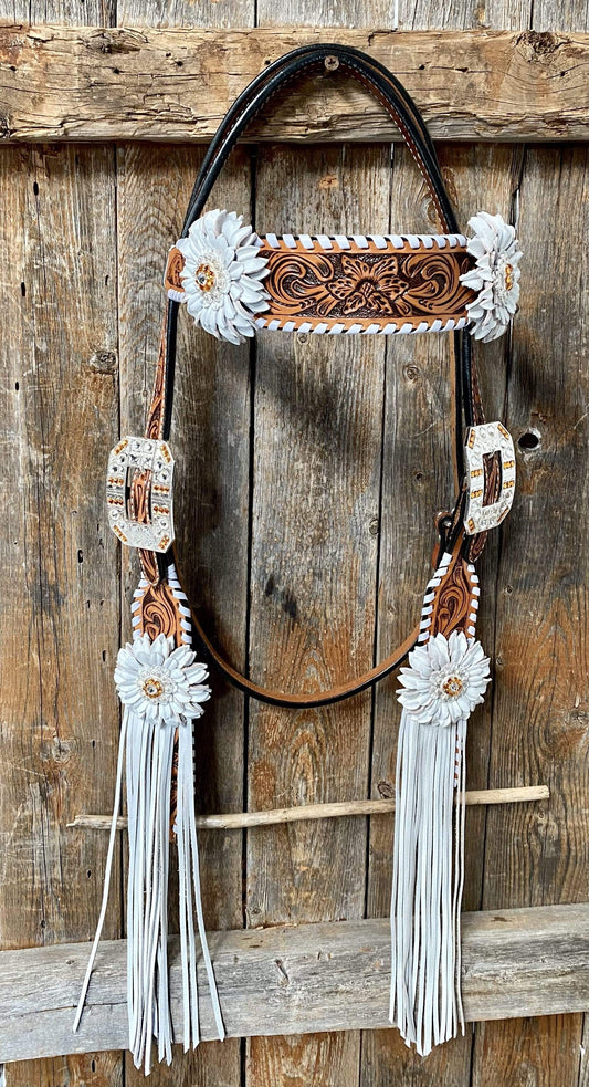 Designer Tack Whipstitch Headstall -Amber & Daisy #BB265 BB265