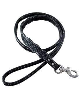 Dog Collars Black Leather leash 4' x 1
