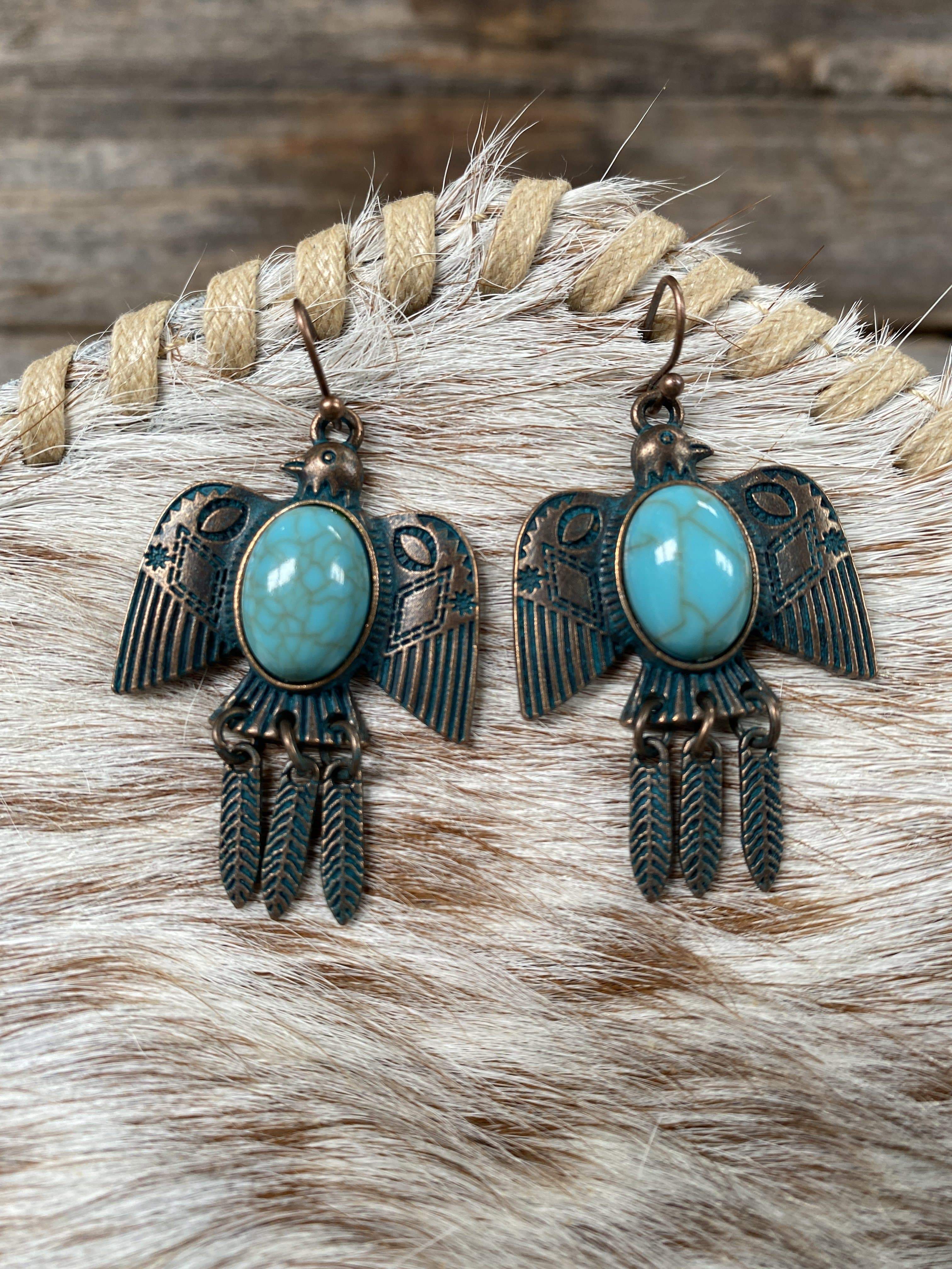 earring Thunderbird Turquoise Earrings #J100 J100