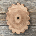 Leather Rosette Medium Oil Edges with Rust Cabochon Western Concho R107CABRU - RODEO DRIVE