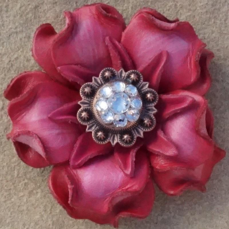 Flowers Fringe & More Pink Gardenia Flower With Copper Clear 1" Concho FL2PICOCL