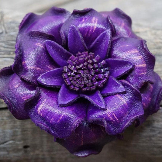 Flowers Fringe & More Purple Gardenia Leather Flower FL2PR