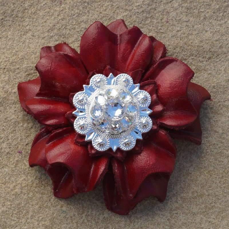 Flowers Fringe & More Red Carnation Flower With Bright Silver Clear 1
