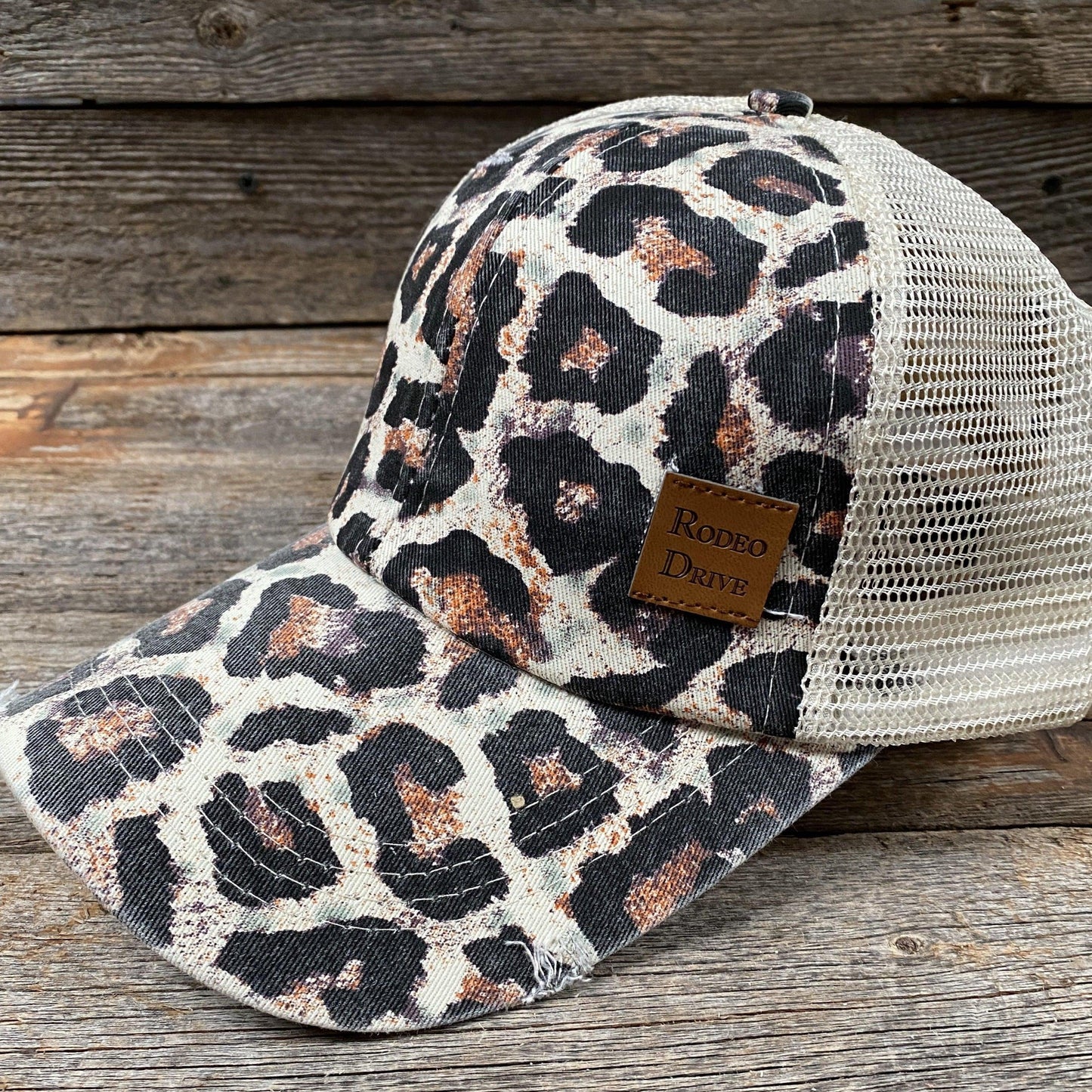 Hats Big Cheetah Ponytail Trucker Hat HT100 HT100