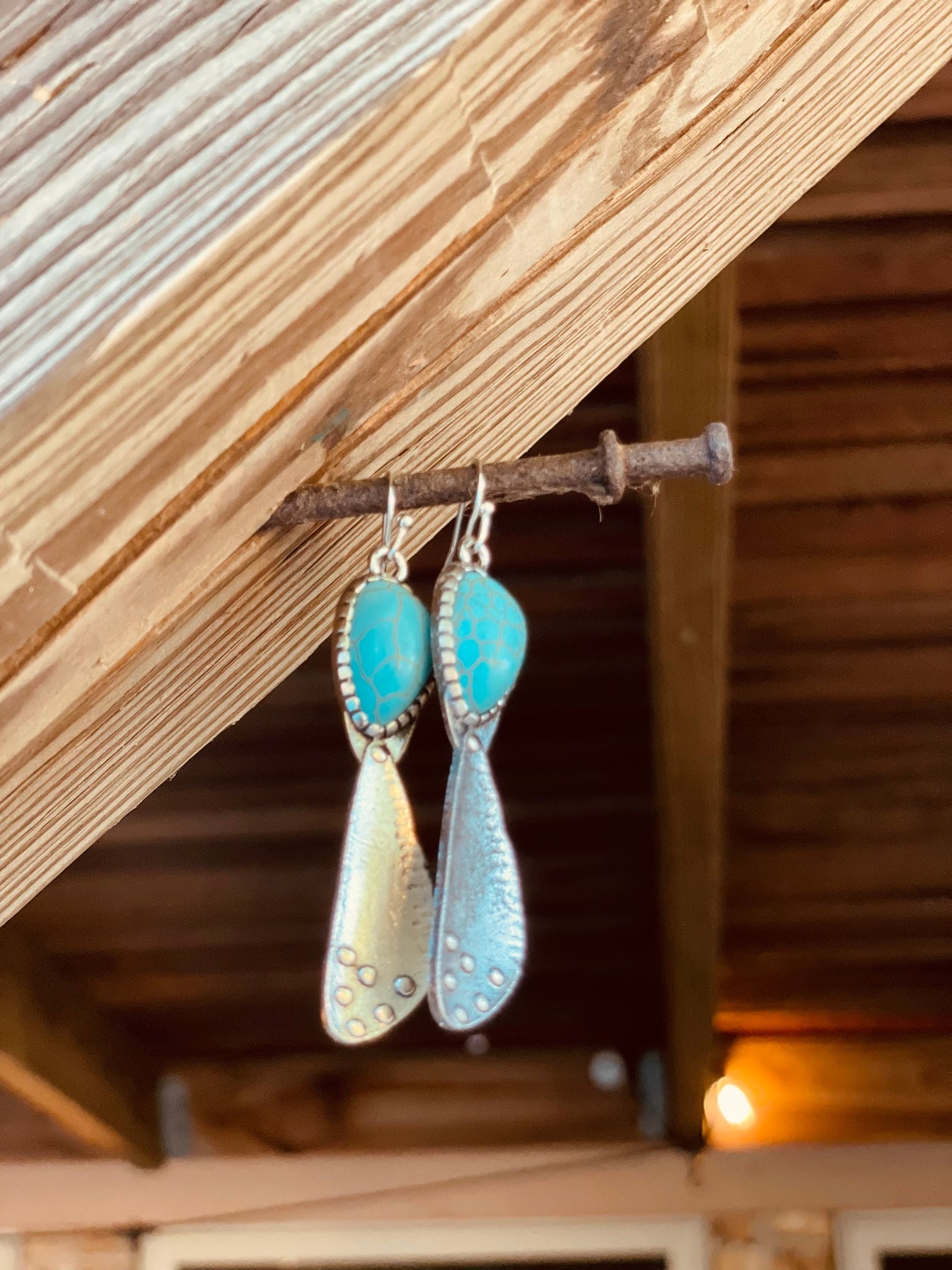 Unique Dangle Silver Fashion Earrings WA141 - RODEO DRIVE