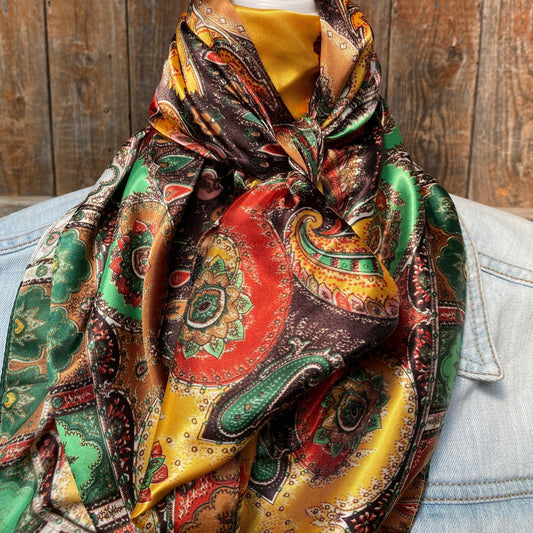 35X35" Multi-Colored Paisley Wild Rag/Scarf WR908 - RODEO DRIVE