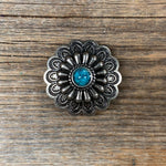 Antique Silver Turquoise Concho 1" W203S - RODEO DRIVE