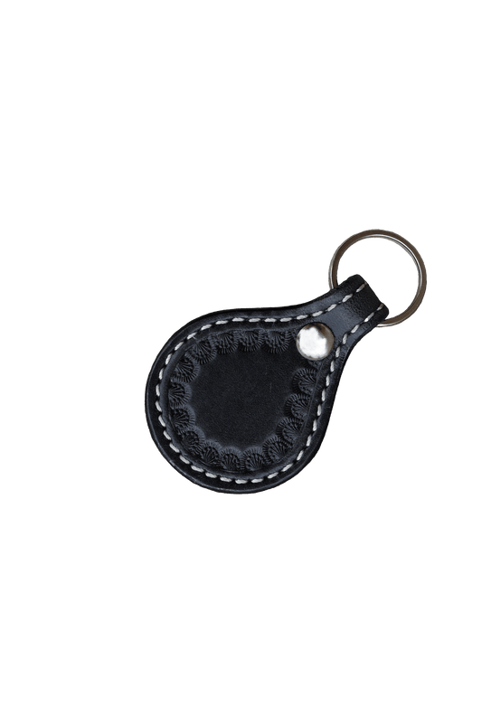Key Chains Black Round Leather Key Chains RDKCBK