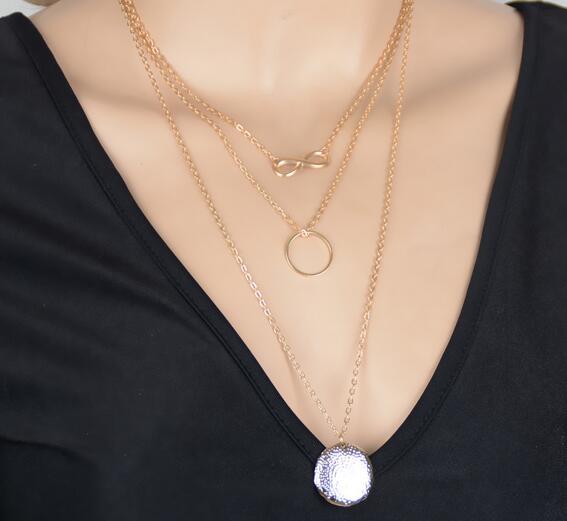 Necklaces Gold / Silver Multiple Layer Infinity Coin Necklace