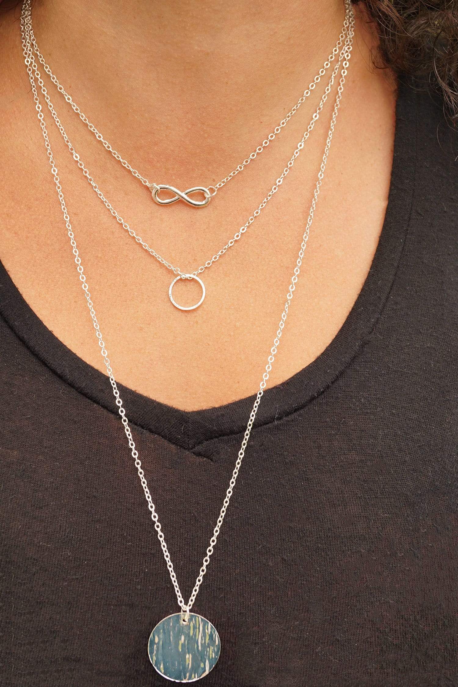 Necklaces Silver Gold / Silver Multiple Layer Infinity Coin Necklace NKSI2