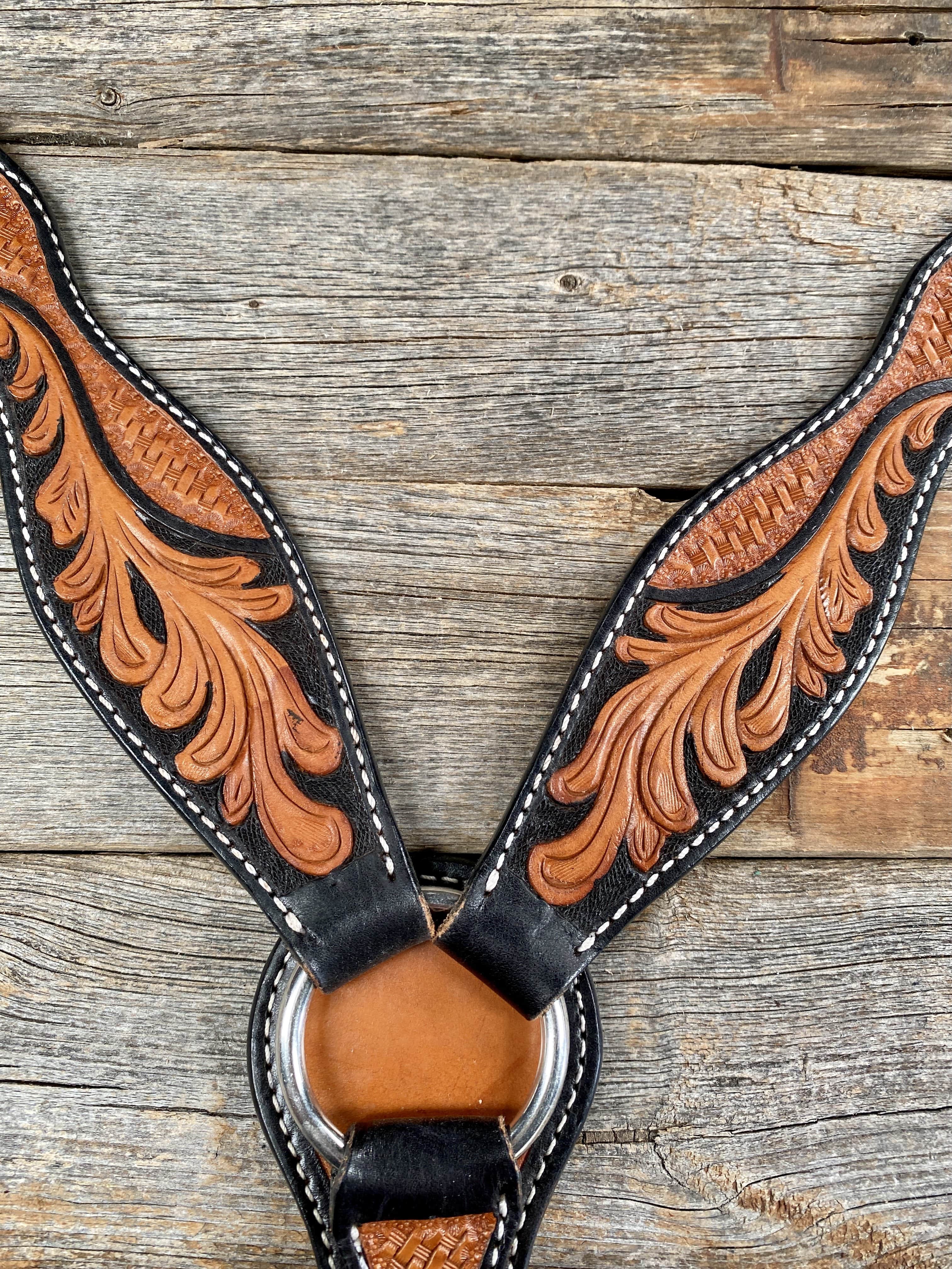 Tack Basketweave - Leaf Scalloped Two Tone Breastcollar #56371 56371